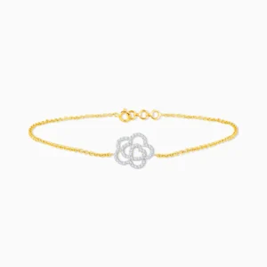 Gold Plumeria Diamond Bracelet