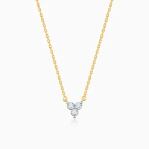 Gold Triple Circle Diamond Necklace