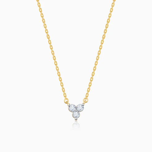 Gold Triple Circle Diamond Necklace