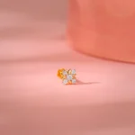 Gold Supernova Diamond Nose Pin - Image 3
