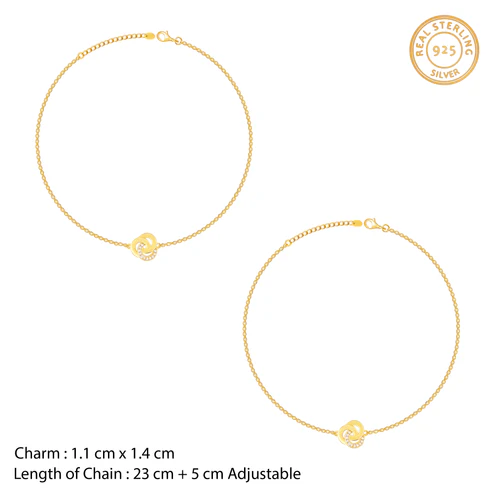 Golden Elegant Knot Anklet - Image 3