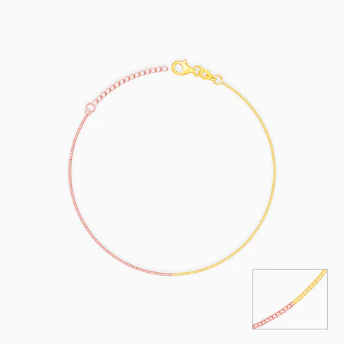 Rose Gold And Golden Cable Chain Anklet - Image 2