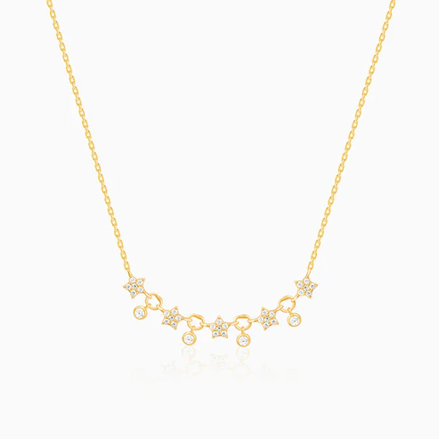 Golden Floral Serenade Necklace