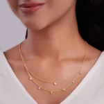 Golden Dual Layer Zircon Necklace - Image 3