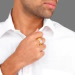 Golden Square in Rectangle Ring For Him - Image 2