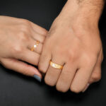 Golden Glowing in Love Couple Rings - Image 3
