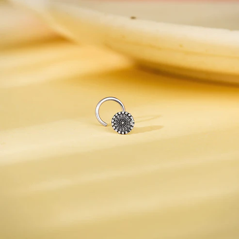 Oxidised Silver Classic Nose Pin - Image 4