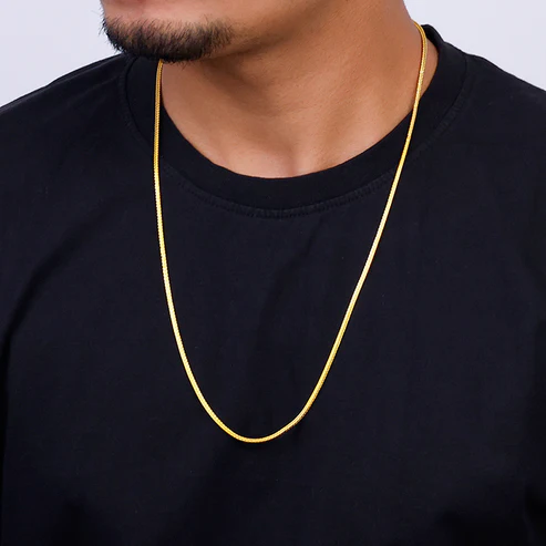 Golden Close Wave Chain For Him - Image 2