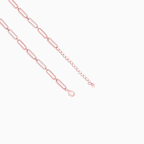 Rose Gold Elongated Link Chain Necklace - Image 3