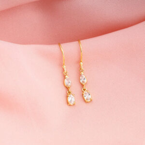 Golden Zirconium Moments Dangler Earrings