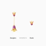 Golden Bell Mallow Bud Convertible Earrings - Image 3