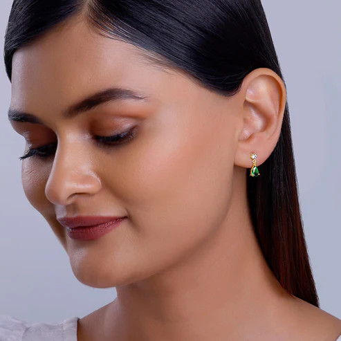 Golden Green Enigma Earrings - Image 3