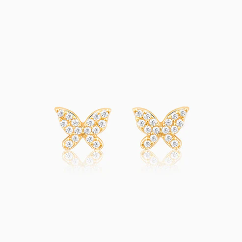 Golden Butterfly Tiny Studded Affair Earrings - Image 3
