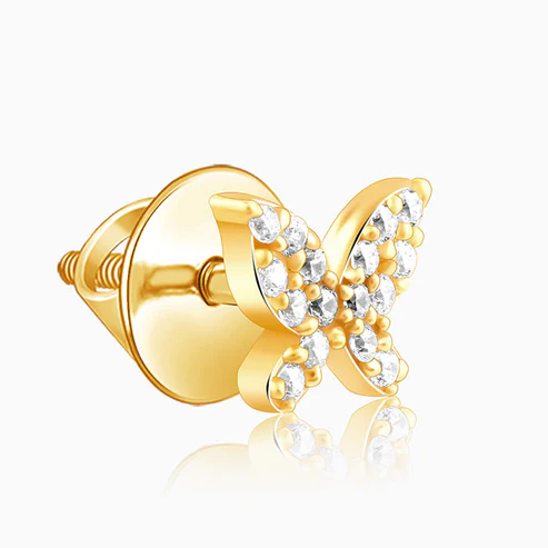 Golden Butterfly Tiny Studded Affair Earrings - Image 6