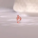Rose Gold Manohar Mor Nose Pin (Clip on) - Image 3