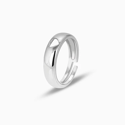 Silver Hollow Heart Ring - Image 3