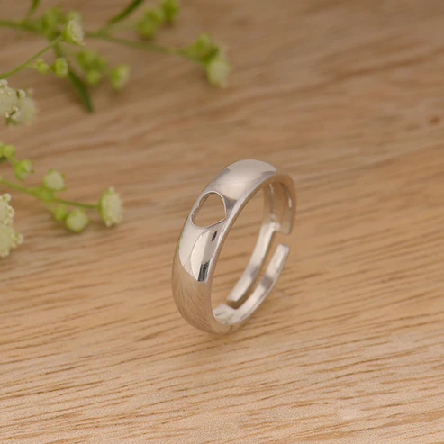 Silver Hollow Heart Ring - Image 4
